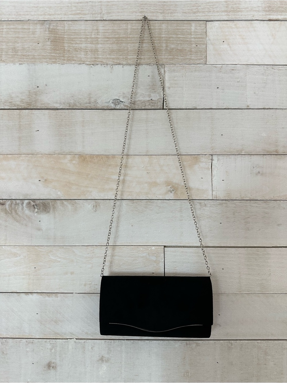 Classic Black Chain-Handle Evening Clutch